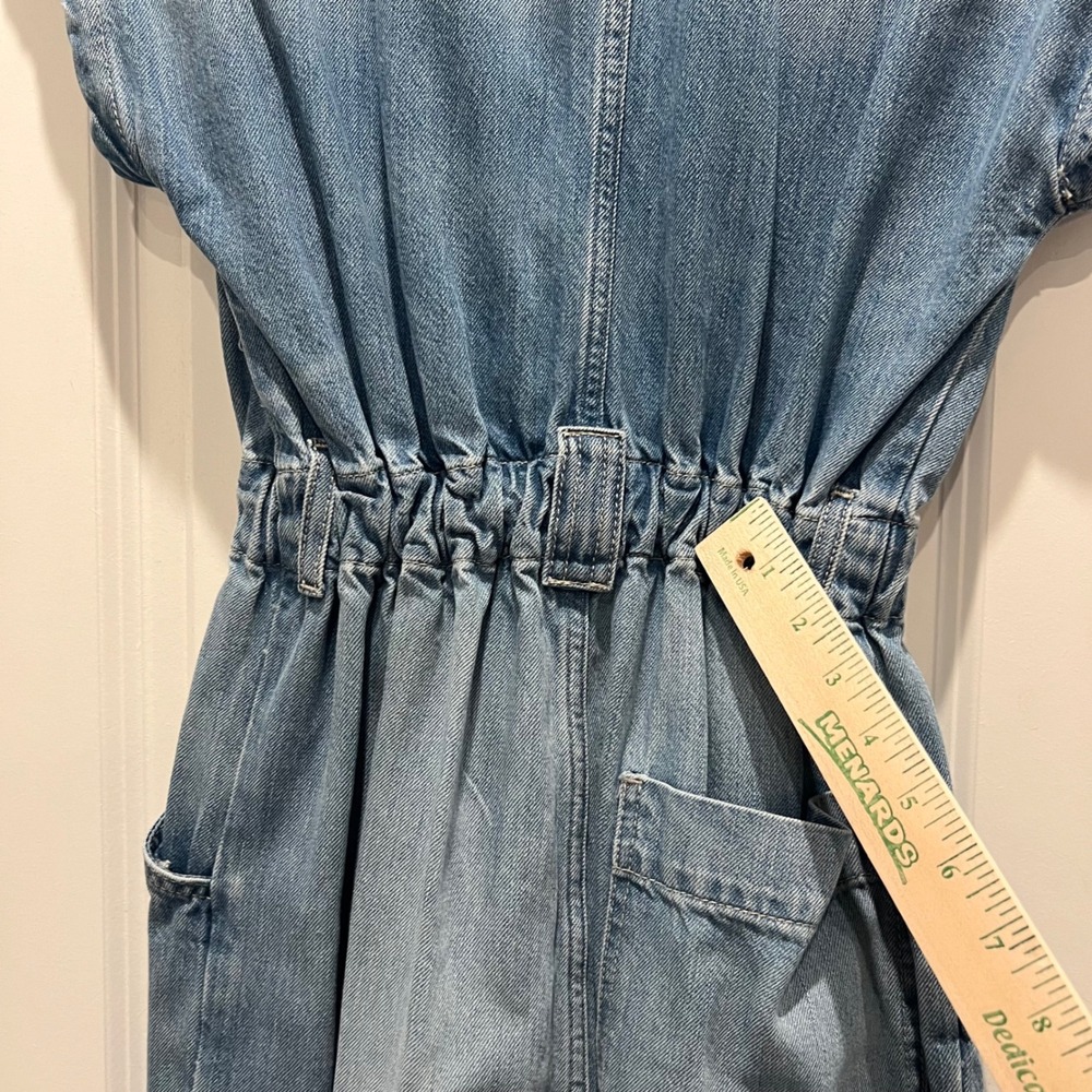 Maurices Denim Jumpsuit Womens XS Blue Short Sleeve Zip Front 2565496 - Picture 7 of 8